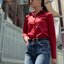 เสื้อเชิ้ตผู้หญิง แดงเลือดนก (Maroon Red) สลิมฟิต เข้ารูป แขนยาว เสื้อเชิ้ตทำงาน เสื้อยูนิฟอร์ม แบรนด์ 8SHIRT slim fit shirt พร้อมส่ง
