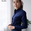 เสื้อเชิ้ตผู้หญิง สีน้ำเงินกรม Royal Blue สลิมฟิต เข้ารูป แขนยาว เสื้อเชิ้ตทำงาน เสื้อยูนิฟอร์ม แบรนด์ 8SHIRT slim fit shirt พร้อมส่ง