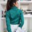 เสื้อเชิ้ตผู้หญิง สีเขียวมรกต (Emerald green) สลิมฟิต เข้ารูป แขนยาว เสื้อเชิ้ตทำงาน เสื้อยูนิฟอร์ม แบรนด์ 8SHIRT slim fit shirt พร้อมส่ง
