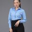 เสื้อเชิ้ตผู้หญิง สีฟ้า (Blue) สลิมฟิต เข้ารูป แขนยาว เสื้อเชิ้ตทำงาน เสื้อยูนิฟอร์ม แบรนด์ 8SHIRT slim fit shirt พร้อมส่ง