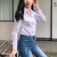เสื้อเชิ้ตผู้หญิงสีขาว ออฟไวท์ สลิมฟิต เข้ารูป แขนยาว เสื้อเชิ้ตทำงาน เสื้อยูนิฟอร์ม แบรนด์ 8SHIRT slim fit shirt พร้อมส่ง