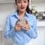 เสื้อเชิ้ตผู้หญิง สีฟ้า (Blue) สลิมฟิต เข้ารูป แขนยาว เสื้อเชิ้ตทำงาน เสื้อยูนิฟอร์ม แบรนด์ 8SHIRT slim fit shirt พร้อมส่ง