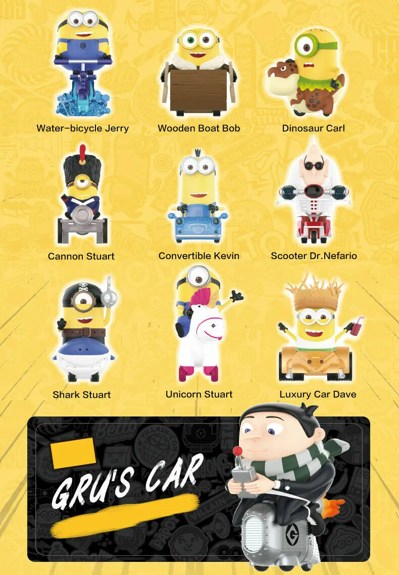 Minions Rides Series - 100% - ของแท้ - Pop Mart [โมเดลมินเนี่ยน] (สินค้าพร้อมส่ง) สำเนา